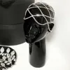 Fashion Sexy Hollow Rhinestone Mesh Headpiece bröllopshuvud kedja smycken för kvinnor lyxiga kristall pannband huvud mössa hatt hår tillbehör Al9978