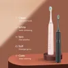 Irrigatori orali Ricaricabile Smart 5 Modalità Spazzolino elettrico sonico Base di ricarica rapida induttiva wireless Testina morbida per denti per Aldult