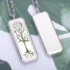 Vrouwen mannen aromatherapie ketting diffuser sieraden rechthoek roestvrijstalen magnetische medaillon hanger etherische olie parfum kettingen