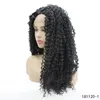 Perruque Lace Front Wig synthétique transparente HD, perruque Afro noire crépue bouclée de Simulation de cheveux humains 14 ~ 26 pouces 181120-1