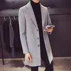 Blazer moda masculina lã & misturas masculino negócios casual trench coat lazer casaco masculino estilo punk combina casacos de poeira
