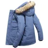 冬のジャケットの毛皮の暖かい厚い綿マルチポケットフード付きパーカーメンズカジュアルファッションウォームコートプラスサイズ5xl 6xlオーバーコート201209