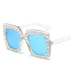 النظارات الشمسية المرأة المتضخم مربع الماس 2022 الأزياء الفاخرة نظارات الشمس حملق الظل للنساء 1