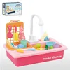 Simulazione di plastica per bambini Lavastoviglie elettrica Lavello Giochi di imitazione Giocattoli da cucina con kit lavabo elettrico per bambini Regali LJ201007