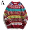 Hiver chaud épais laine pull hommes surdimensionné Streetwear Harajuku o-cou tricoté pulls mode décontracté vêtements coréens 201201