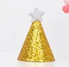 Golden Glitter Birthday Hat with Star Party Baby Shower Decor Headband Photo Props Children Party Decor Gold Party Hats SN5113