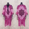 Bohemian Style Summer Purple Kimono Cardigan Casual Fashion Boho Hippie Embroidery Tassel Ladies Shirts Women Tops LJ200811