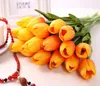 Latex Tulpen Künstliche PU-Blume Blumenstrauß echte Note für Heimdekoration Hochzeit dekorativ 11 Farben Option