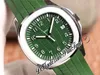 Новые автоматические мужские часы ZF 5168G-010 324SC 324CS со стальным корпусом, зеленый текстурированный циферблат, зеленый каучуковый ремешок, 42 мм, версия PTPP Puretime289z