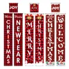 Nuove decorazioni natalizie per tende, stoffa per tende, reticolo rosso e nero, distici appesi, layout della scena natalizia