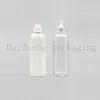 Bouteilles rondes vides en PET de 300ml, 30 pièces, blanc, transparent, avec capuchon rabattable, pour cosmétiques, pots de voyage de 300cc, en plastique