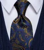 Krawat Męski krawat męski i ustaw klasyczny granatowy złoto 8cm na przyjęcie weselne męskie biznesowe sukienki Akcesoria Fred22