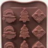 15シリーズシリコーンチョコレートケーキ型クリスマスツリーサンタクロースヘッド手作り石鹸金型