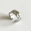 925 Sterling zilveren ring vrouwelijke ins niche ontwerp trendy mannelijke zware industrie overdreven brede noedel wijsvinger mode-sieraden