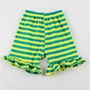 Ruffle Baby Shorts Listrado Meninas Crianças Algodão Curto Crianças Malhas Geladeira Menina Crianças Primavera / Verão Roupa Shorts 20220301 Q2