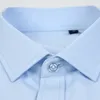 Chemises habillées de base à manches longues classiques pour hommes Chemises habillées de base à rayures simples Poche formelle Business Standard-Fit Office Social Shirt LJ200925