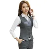 Slim Short Karriere Formale Damenweste Schwarz Grau Rot Gilet Femme Weste Ärmellose Jacke Büro Dame Weste Arbeitskleidung 5XL 201102