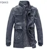 FGKKS Hiver Hommes En Cuir Daim Veste Marque De Mode Qualité Polaire Doublé Moto Faux Cuir Manteaux Mâle Vestes En Cuir 201127