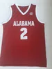 Costurado NCAA Mens Collin Sexton Basquete Jerseys College Alabama Crimson Tide Jersey Vintage # 2 Home Vermelho Camisas Brancas S-2XL