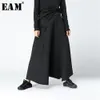 [EAM] 2020 printemps automne mode nouveau souper lâche Hip Hop Cross-pantalon personnalité couleur unie grande taille pantalon femme LJ200820