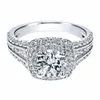 Anel de diamante em ouro branco 14k para mulheres, anillos quadrados, bizuteria, casamento, bague, diamante, pedra preciosa, joia com diamante branco, meninas294o
