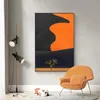 Canvas Painting Abstract black Posters Print Modern orange Scandinavian Bedroom Living room Home Decoration Wall Art Pictures