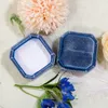 10 pcs Caixas de jóias de Octovet de Velvet para caixas de anel verde-rosa do casamento para o casamento Engajed Bridal Presentes Display Embalagem