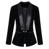 HIGH QUALITY Newest Runway 2020 Designer Blazer Women's Long Sleeve Velvet Blazer Jacket Outer Wear LJ200911