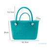 Donna Eva Waterproof Tote Large Shopping Basket Bags Washable Beach Silicone Bogg Bag Borsa Eco Jelly Candy Lady Handbags2387