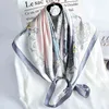 100% Natural Silk Square Scarf Women Luxury Designer Print Satin Head Scarf Large Bandana Pure Silk Scarf Echarpe Femme 88x88cm 220115