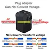 Internacional Universal Tudo no adaptador de parede do adaptador de viagem mundial adaptador de plugue de energia AC com portas de carregamento USB dupla para EUA UE UK AU