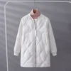 FTLZZ Hiver Femmes Blanc Duvet de Canard Parka Ultra Léger Lâche Zipper Baseball Uniforme Vers Le Bas Veste Femme Casual Long Vers Le Bas Outwear 201127