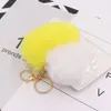 Love Heart Pompom Ball Plush Toy With keychain for Women Purse Bag Charm Pendant Pom Pom Round Ball