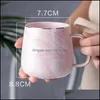 머그잔 Drinkware 부엌, 식당 바 홈 가든 럭셔리 대리석 패턴 세라믹 머그잔 골드 도금 손잡이 아침 밀크 커피 컵 회색 쿠데타