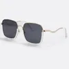 2022 Vierkante Legering Full Frame Zonnebril Vrouwen Mode Luxe Steampunk UV400 Bescherming Outdoor Oculos De Sol