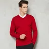 14 Color Autumn Mężczyźni Knitover kaszmirowy sweter sweter swobodny biznes vcollar cienki szczupły fit Swaters ubrania marki 201221