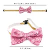 Nya Pet Tie Sequins Dog Slipsar Krage Bow Flower Tillbehör Dekoration Tillbehör Mode Färg Bowknot Slips