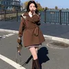 Women's Trench Coats Women's Ladies Windbreaker Mid-length Spring Autumn Fashion Big Size Lapel Cloak Casual Loose Brown Korean Jacket