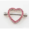 D0985 Colors Nice Stone Heart Style Nipple Ring Piercing Jewelry 20 Pcs Pink Color Stone Drop Piercing Body Jewelry Shipping 7rttk