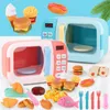 Children's kitchen toys simulation microwave oven educational toys mini kitchen food pretend role play girl toy LJ201211