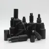 Bottiglie di imballaggio 5ml, 10ml, 15ml, 20ml, 30ml, 50ml, 100ml Bottiglia in vetro nero glassato in vetro nero, vetro con rotolo, spruzzatore MABLACK11