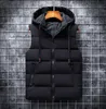 남성 조끼 가을 겨울 2021 조끼 남성 캐주얼 조끼 민소매 자켓 Woih Hooded Warm Mens Bodywarmer Down For 6XL