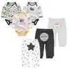 fashion baby girls clothes full Sleeve Jumpsuit baby rompers+pants /LOT baby toddler boys set LJ201221