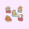 Animais bonitos dos desenhos animados Enamel Pins Vário Tipo Personagem Doce Hamster Hamster Akita Fox Broches para Lapela Pins Camiseta Roupas