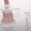 Pink Cheap Glass Bongs 16 cm Tall Bowl Joint 14.4mm Bubbler Inline Perclator Recycle dab Rigs Glass Water Pipes Ship Wihtin 6 hours hookahs