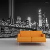 Wallpapers Wholesale- Mural Greyscale NY Trade Centre Lights Wall Po Wallpaper 3d Famous City Building Backdrop1