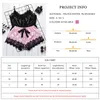 Suphis Satin Black Camis Top With Bow Stripe Shorts Sleepwear Women Pajama Set Sexy Lace Summer Pink Silk Nightwear Ladies 2020 Y200708