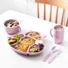 5 sztuk / zestaw Creative Cartoon Baby Cutlery Siatka Płyta ABS plastikowa sztućce Baby Anti-Drop Komplementarny Miska Żywności G1221