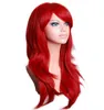 perruques tressées longues wavy cosplay Puprle rouge rose noir bleu couche gris brun blonde 70 cm Wigs de poils synthétiques5829896