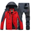 Ternos de esqui de inverno terno de esqui para homens velo quente à prova de vento impermeável conjunto de snowboard ao ar livre jaqueta + calças snowboard sett1